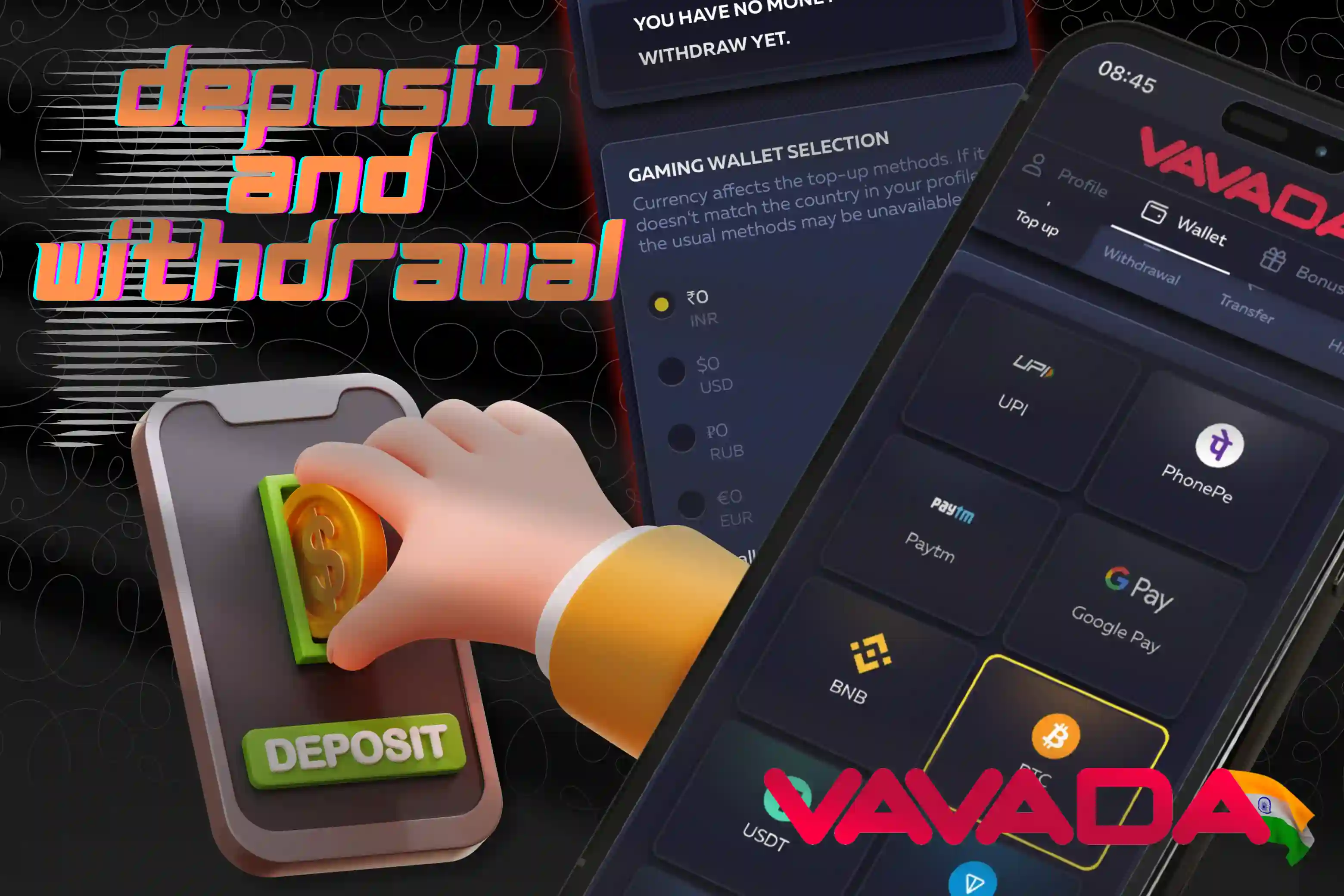 Vavada India supports both local and international payment methods.