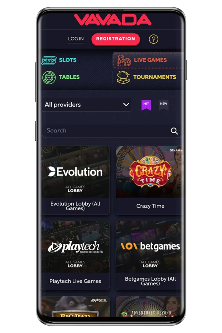 Screenshot Live Game page Vavada Casino