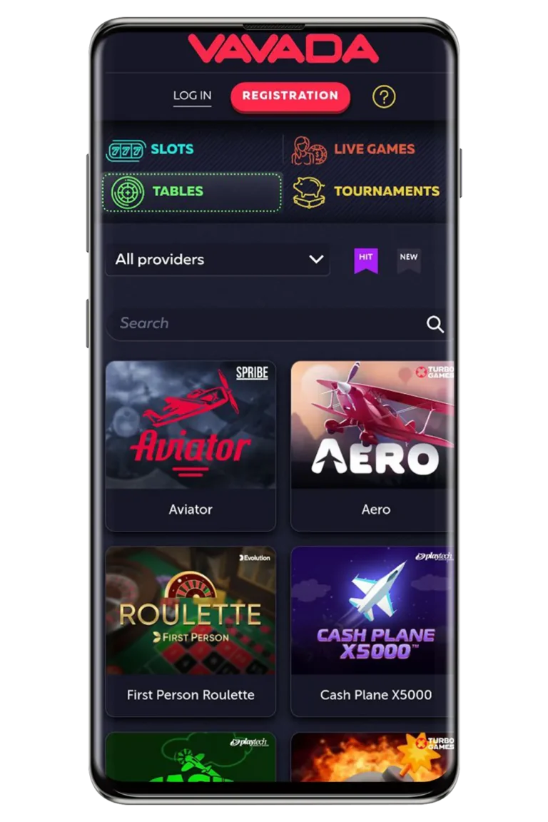 Screenshot game page Vavada casino