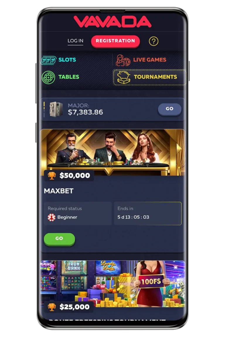 Screenshot bonus page Vavada Casino